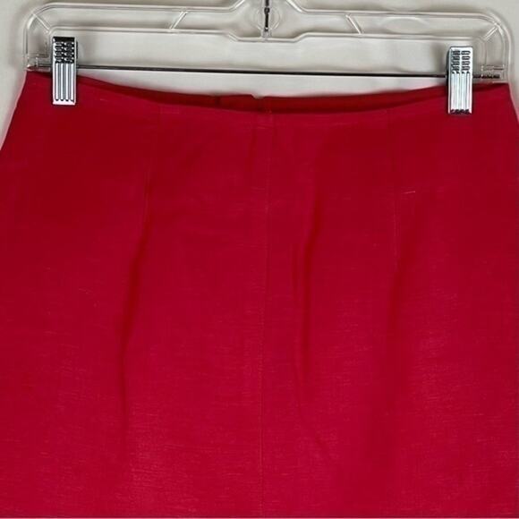 Paul Harris Design Light Red Silk Linen Blend Career Office Skirt NWOT Size 6 - Picture 5 of 11